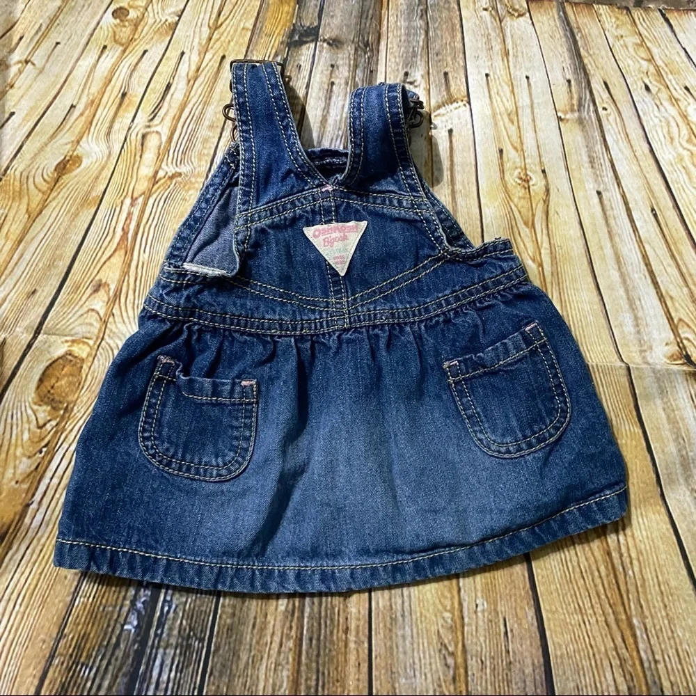 Oshkosh Blue Denim Floral Overall Dress